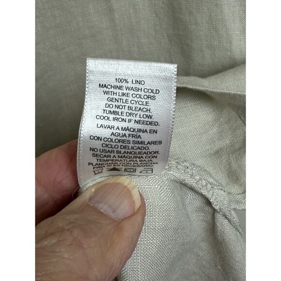 Company Ellen Tracy Tan Beige Tunic Lace Up Sz L Casual Classic Work Office - Picture 11 of 11